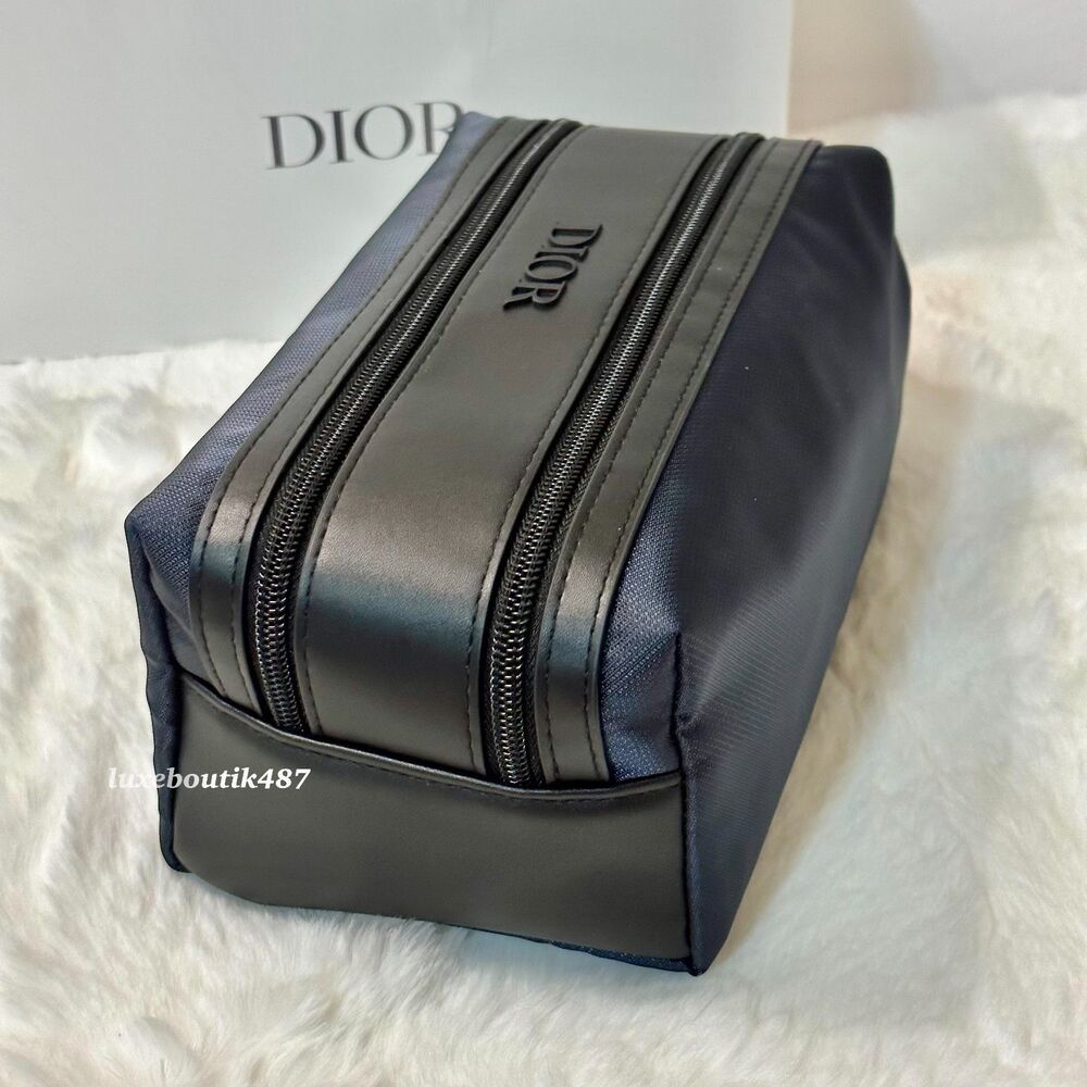DIOR navy blue toiletry pouch bag travel case NIB - Picture 2 of 8